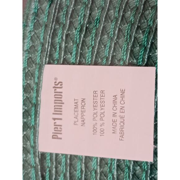 New Pier 1 Imports Set of 4 Placemats Mesa Verdent Green Round Braided 15" - Picture 6 of 8